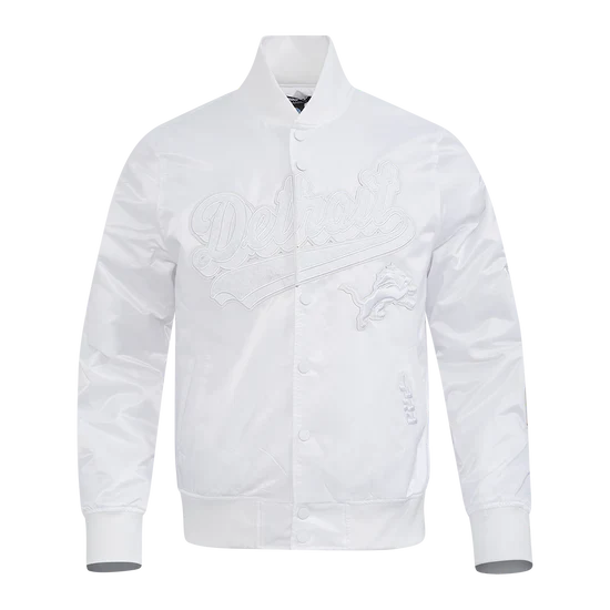 Men’s Pro Standard NFL Detroit Lions White Out Satin Jacket